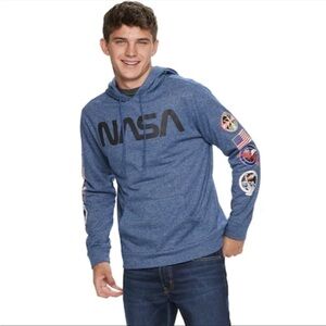 Aldrin NASA mens blue hoodie size medium